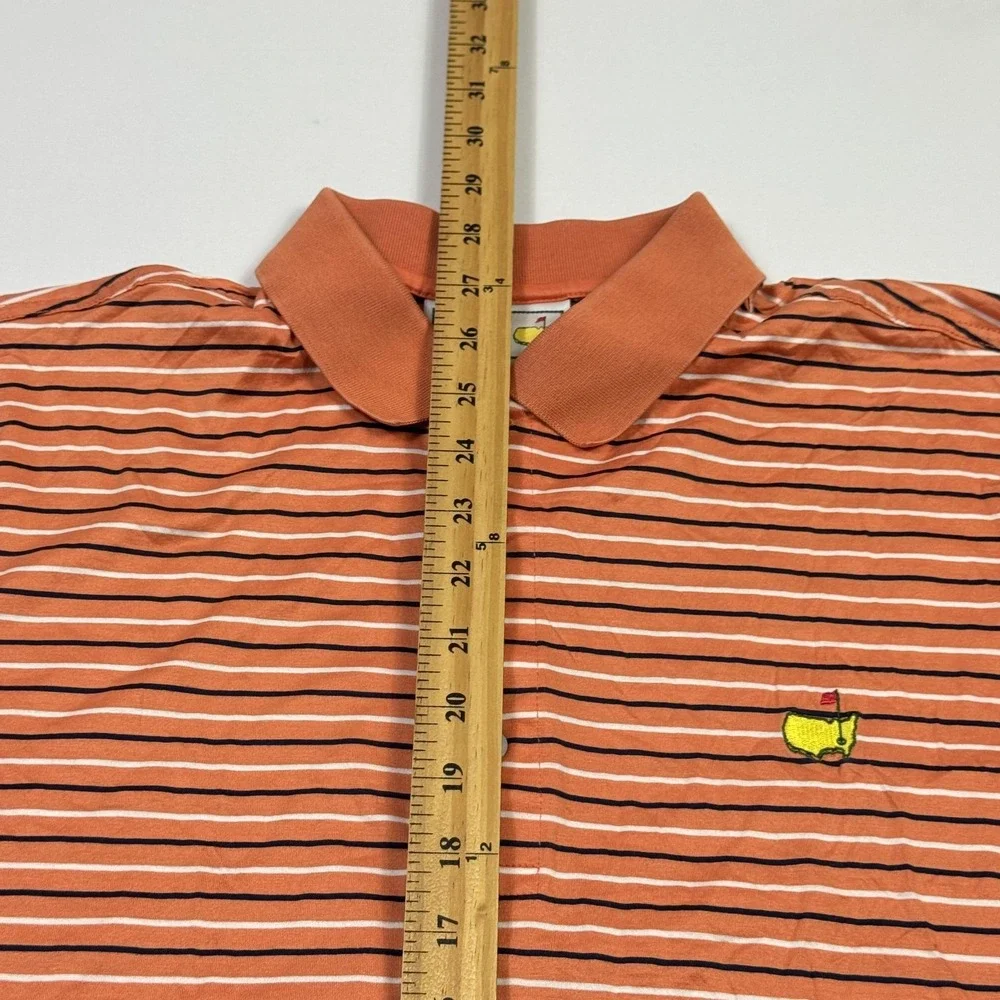Masters Augusta National Golf Shop Polo Shirt Mens Large Orange Striped - Picture 8 of 11